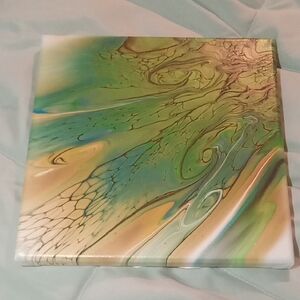 Hand Made Art Acrylic Paint Pour On Canvas